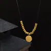Estilo Chino Festivo Ins18K Oro Perlas Colgante Auspicioso de Doble Cara Collar Joyería Acero Inoxidable Joyería que No se Desvanece