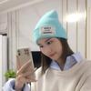 Gorro de Lana Callejero Frito Dulce Lindo Gorro Melón Popular en Internet para Hombres y Mujeres Otoño e Invierno Gorro Tejido Coreano Simple Gorro Tejido