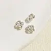Retención de Color Alta Plata Brillante Chapada en Cobre Separadores de Bandeja de Flor de Doble Cara Cuentas de Flor Tridimensionales Accesorios para Joyería Hecha a Mano DIY