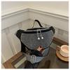 Bolso Cruzado de Diamantes para Mujer 2023 Nueva Moda Simple Bolso de Mano Textivo Hombro Cruzado Pecho Estilo Occidental Riñonera