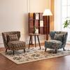 Sofá Individual Vintage Hogar Balcón Recepción Perezoso Tela Madera Maciza Silla Sofá Estilo Nórdico Gótico Silla de Ocio