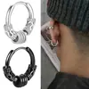 Set Combinado de 12 Piezas Estilo Simple para Hombres Japonéses y Coreanos Tornillos de Cruz Pendientes con Patrón de Dragón Retro de Tíbet Pendientes