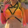YSF Ropa de Bondage Europea y Americana para Adultos Cuero PU Negro Alternativo Atadura Body Sexy Directo del Fabricante