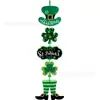 Popular St Transfronterizo. Decoraciones de Madera Colgantes de Trébol para el Día de San Patricio para el Hogar, Granja, Porche