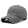 Boné de Baseball Estilo de Rua Retrô Lavado Vintage Desgastado Macio para Homens e Mulheres, Marca de Moda Coreana com Bordado de Letras 3D