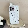 Funda de Teléfono iPhone16promax de Nueva Ola Japonesa y Coreana con Puntos para Apple 15Pro Estéreo 14 Resistente a Caídas 13P Mujeres