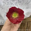 Flor de Amapola Islandesa Cabeza de Flor Alta Flor Artificial Flor de Amapola Pasador de Pelo Tocado de Flor Flor de Seda Flor Artificial Decoración del Hogar Flor