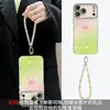 Funda Rosa Guayaba en Forma de Corazón Adecuada para Funda de Teléfono Apple 17 Pro Max iPhone 15 Verano Degradado 16 con Pulsera 14