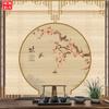 Nueva cortina de bambú china Zen de flores y pájaros, pantalla de elevación de persiana de fondo para sala de té, panel divisor, pintura colgante sin perforaciones, cortina decorativa