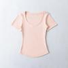 RY2533-25 Nova Primavera American Spice Girls Pure Desire Sexy Coração Neck Slim-fit Manga Curta Base Camisa T-shirt