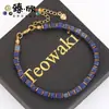 Pulsera de Moda para Viajes Transfronterizos Europea y Americana de Lapislázuli y Bronce con Cuentas Cuadradas y Cadena Extensora Pulsera Unisex Venta al por Mayor