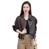 Jaqueta curta estilo retro americano com gola de lapela, 2026 elegante para o trabalho moda outono novo versátil casaco superior