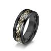 Anillo de acero de titanio con patrón de dragón de moda europea y americana para hombre, más vendido transfronterizo, anillo de acero inoxidable, joyería al por mayor