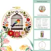 Kit de Bordado para Pássaros Pequenos em uma Gaiola, Estilo Nórdico, Decoração de Sala de Estar Ins, Arte de Parede DIY Feita à Mão, Atacado do Fabricante
