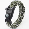 Pulseira de Sobrevivência Multifuncional para Exterior Paracord de 7 Fios Trançado Pulseira Guia de Pederneira Pulseira Salva-Vidas Apito de Sobrevivência