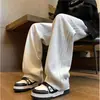 Pantalones deportivos casuales holgados pesados para hombre Primavera Estilo americano Retro Gris Pantalones de pierna ancha Juventud Dape Pantalones deportivos