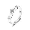 Anéis de Casal para Homens e Mulheres, Conjunto de Anéis de Asa de Anjo com Diamante, Design Aberto Ajustável, Para Presentear, Atacado, Estilo de Casal, Tamanho Ajustável
