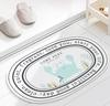 Alfombra de baño sencilla de estilo nórdico Ins, absorbente de agua, lavable a máquina, antideslizante, para el hogar