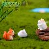 Micropaisaje artesanal de Chen Jun, mini adornos de resina suculenta de bolsillo con forma de hámster, conejo y caracol.