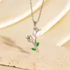 Moda Transfronteriza Accesorios de Flor de Tulipán Collar Estilo Dulce Colgante Pequeño de Flor Fresca Cadena para Suéter Versátil con Temperamento