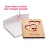Cartão de Cumprimentos de Madeira Cartão de Aniversário Amor com Envelope Dia dos Namorados, Dia das Mães, Aniversário, Presente de Casamento