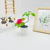 Espuma Floral Verde Flexível de Haste Única para Bonsai de Planta Verde, Decoração de Mesa para Hotel e Restaurante, Ornamento de Planta Artificial em Vaso