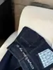 Jeans azul profundo mujer primavera y otoño nuevo color contraste bordado de letras cintura alta talla grande mm gorditas pierna recta dobladillo enrollado pantalones de pierna ancha