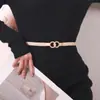 Cinturón Elástico para Mujer Corea del Sur Ins Moda Vintage Moda Simple Combinable con Vestido Delgada Cintura Cubierta Decoración