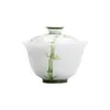 Serie de Juego de Té Pintado a Mano de las Dinastías Tang y Song, Juego de Té Kung Fu para Uso Doméstico, Incluye Gaiwan, Tetera, Tazas de Té, Posavasos, Recipiente para Té y Colección de Cuchara para Té