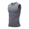 Camiseta sin mangas deportiva de fitness para hombre de manga corta, transpirable, de secado rápido, elástica, de compresión, para baloncesto, running y atletismo
