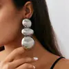 Joias Europeias e Americanas de Venda Quente Transfronteiriça, Brincos Geométricos Modernos e Personalizados, Brincos com Design Elegante, Brincos Fotossensíveis de Metal