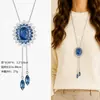 Cadena para Suéter de Collar Largo Geométrico, Accesorio de Lujo de Alta Gama, Versátil y de Moda, Colgante de Perla para Otoño e Invierno