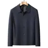 Jaqueta Botão Leishibert Primavera e Outono 2026 Masculina Lapela Casual Jaqueta Roupa de Pai de Negócios Casaco Masculino de Meia-Idade