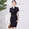 Vestido profissional feminino verão recepção departamento de vendas caso Atendimento ao cliente em campo temperamento elegante ol listrado entrevista roupa de trabalho