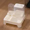 Comedero y dispensador de agua automático para gatos, cuenco integrado para gatos y perros, cuenco elevado para gatos que protege el cuello, cuenco doble para comer y beber