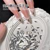 Arte de uñas semillas de melón con fondo plano forma de diamante joya mini flash blanco punta gota de agua Blanco pegamento cepillado simple ojo de gato