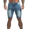 Shorts de mezclilla azul para hombre, europeos y americanos, de corte slim, sencillos y elegantes, muy adecuados para usar en verano