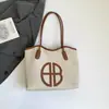 Bolsa de Mano Transfronteriza Estilo Coreano Estampado de Letras Moda Versátil Bolso de Hombro Simple Gran Capacidad Texturizado Bolsa para Viajes Diarios para Mujeres