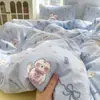 Capa de Edredom de Fio Dupla Camada Classe A Peça Única Capa de Edredom Duplo Doméstica Compra Única Dormitório Estudantil Nantong Roupa de Cama de Solteiro