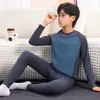 Pijama Infantil Niños Conjunto Cálido de Ropa Interior para Niños Medianos y Mayores Niñas Estudiantes Ropa de Otoño Pantalones de Otoño Adolescentes Capa Base Camisa de Algodón y Lana