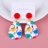 Pendientes de acrílico con diseño de ondas de colores y puntos en contraste, de estilo europeo y americano, pequeños y frescos, con temperamento fresco, para mujer