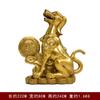 Figura de Perro de Cobre Sentado en el Suelo para Traer Riqueza, Perro del Zodíaco para Llenar la Esquina Noroeste, Perro Celestial Rugiente para Decoración de Sala de Estar y Vitrina de Vinos