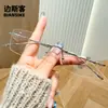 8139 Nova Armação Invisível Coreana Look Natural Cool Alto Valor Diário Estilo de Rua Emagrecimento Facial Fosco Pode Ser Usado com Receita