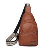 Bolsa peitoral feminina 2024 Novo estilo coreano couro macio pequena mochila simples casual all-match mulheres saco peito ombro mensageiro bolsa moda