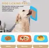 Alfombrilla de Silicona Naranja para Lamer Perros con 48 Ventosas, Pad de Premios Alimentador Lento de Doble Textura para Alivio de la Ansiedad, Alfombrilla para Lamer Mascotas para Perros y Gatos