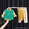 Traje de tres piezas nuevo para primavera y otoño para niños y niñas, traje infantil para bebé de 1-2-3-4 años, ropa de bebé, abrigo de dibujos animados, moda