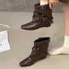 Botas Country Ocidentais Femininas com Aumento Interno de Altura 2026 Outono/Inverno Novo Estilo Botas Bootcut Botas Curtas Botas Martin Salto Bloco para Mulheres