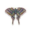Broche de Borboleta com Asa de Diamante Colorido Retro Europeu e Americano para Terno Jaqueta Pin de Roupa Acessórios de Lapela