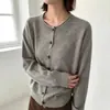 Suéter Abrigo de Terciopelo Oso de Miel de Gama Alta Vintage Cuello Redondo para Mujer Otoño/Invierno 2026 Nuevo Cárdigan de Punto Suave Sencillo