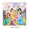 Conjunto de Decoração para Festa Temática Princesas Disney Pratos de Papel Copos de Papel Toalha Bandeira de Aniversário Faixa Topper de Bolo